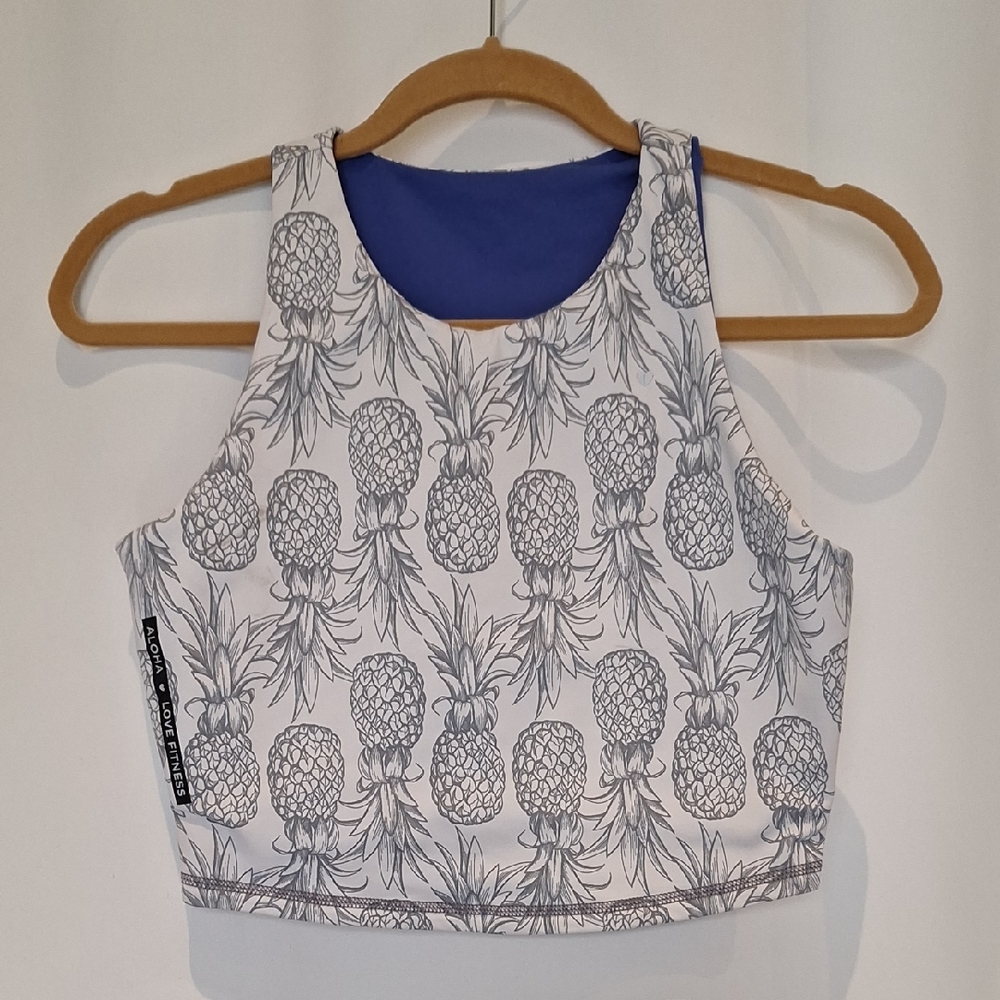 Love Fitness Aloha Reversible Pineapple Athletic Tank Top